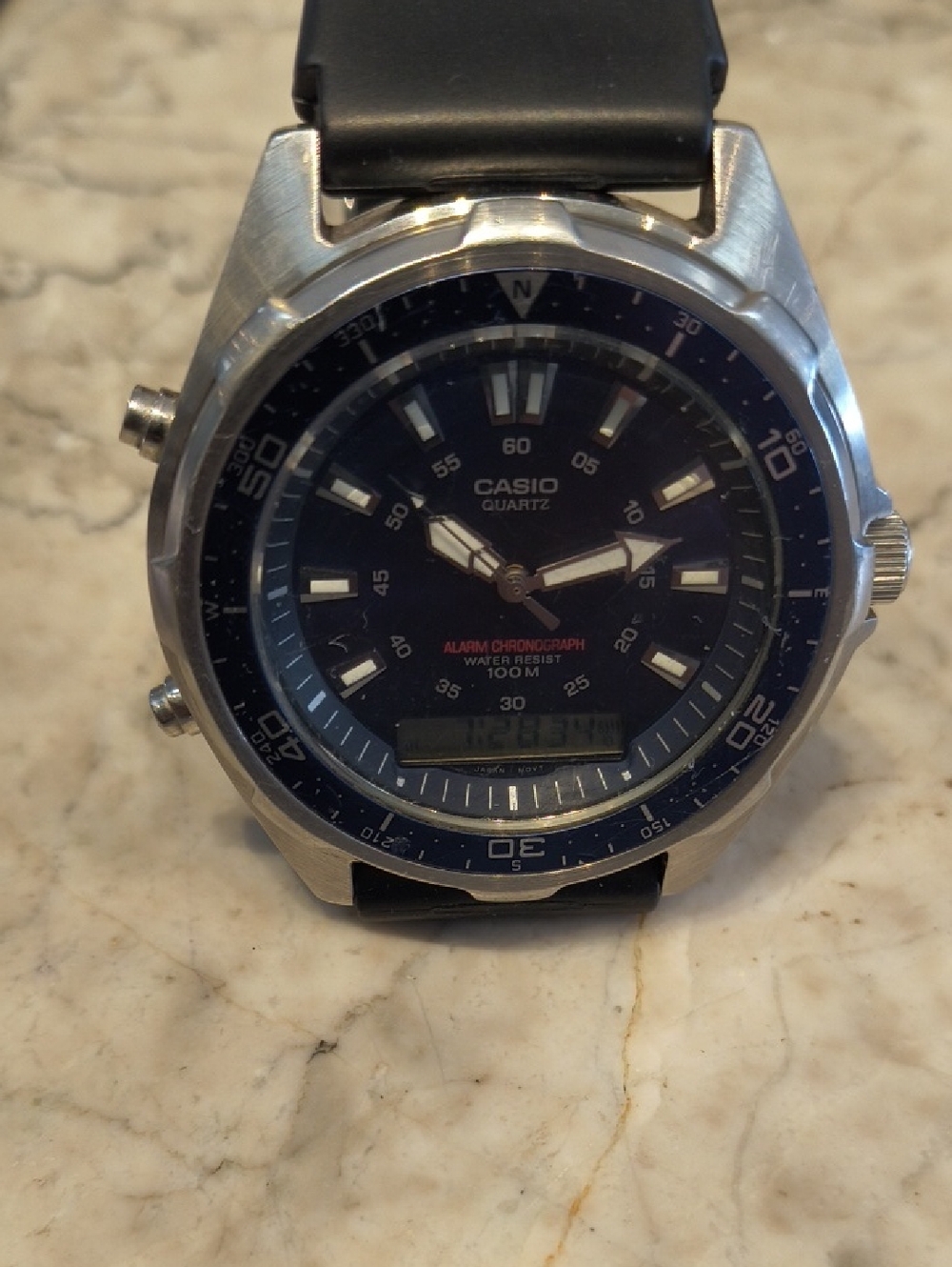 Casio Men's Analog-Digital Watch in Black and Silver